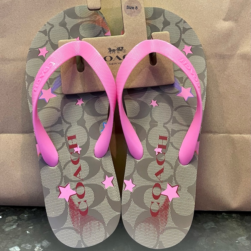 Coach Zak Flip Flop with Star Print size 8